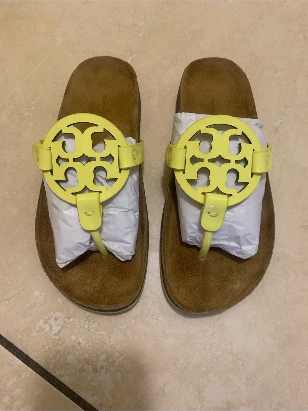 Yellow Logo Thong Sandals